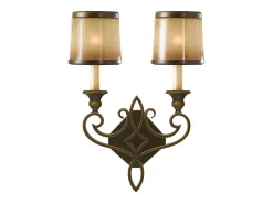 Elstead Justine 2 ljus inomhusljus väggljus brons med ekglasskärmar, E14 Bronce Discount