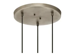 Elstead Kichler Asher Dome Pendel Taklampa Antik Tenn Gris
