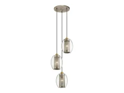 Elstead Kichler Asher Dome Pendel Taklampa Antik Tenn Gris