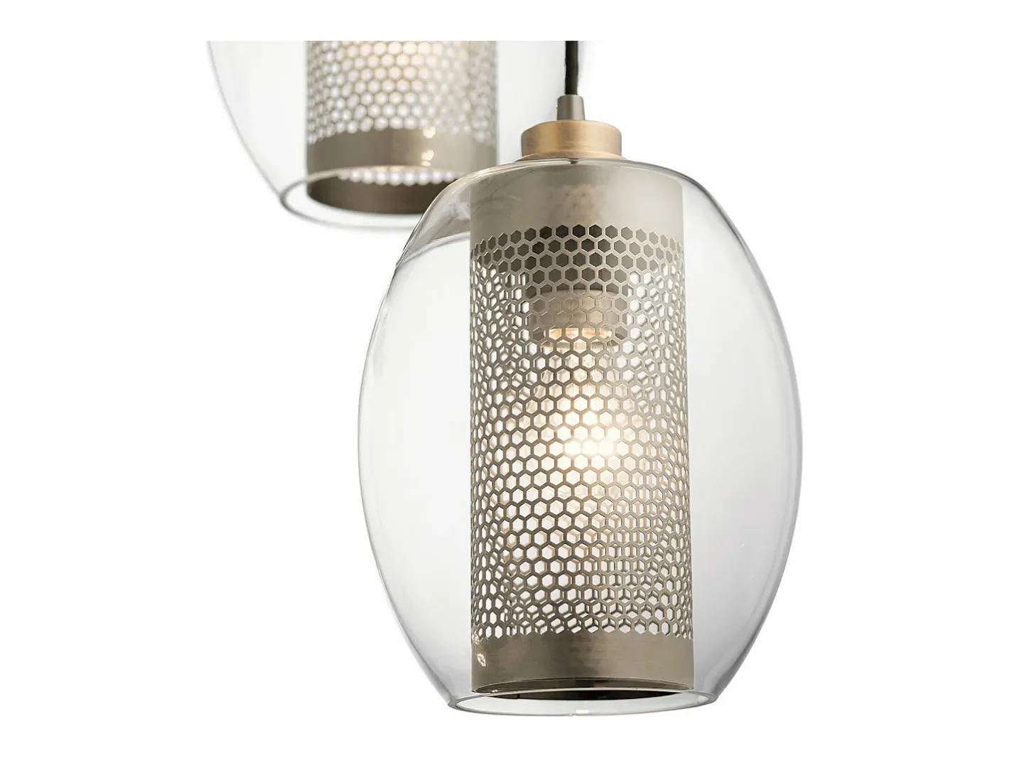 Elstead Kichler Asher Dome Pendel Taklampa Antik Tenn Gris