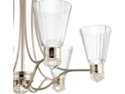 Lámpara Suspendida-Elstead Kichler Kayva Integrerad LED multiarm taklampa polerad nickel, 3000K, IP44 Gris