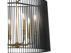 Sale Elstead Kichler Linara Trådram Pendel Takljus Svart & Naturmässing Negro