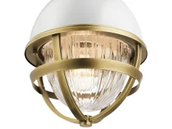 Hot Elstead Kichler Tollis Globe Pendel Taklampa Natur Mässing & Vit Camel