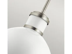 Best Elstead Kichler Tollis Globe Pendel Taklampa Borstad Nickel & Vit Gris