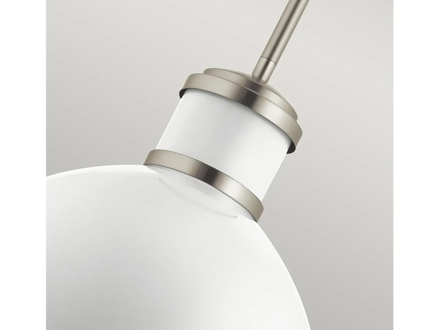 Best Elstead Kichler Tollis Globe Pendel Taklampa Borstad Nickel & Vit Gris