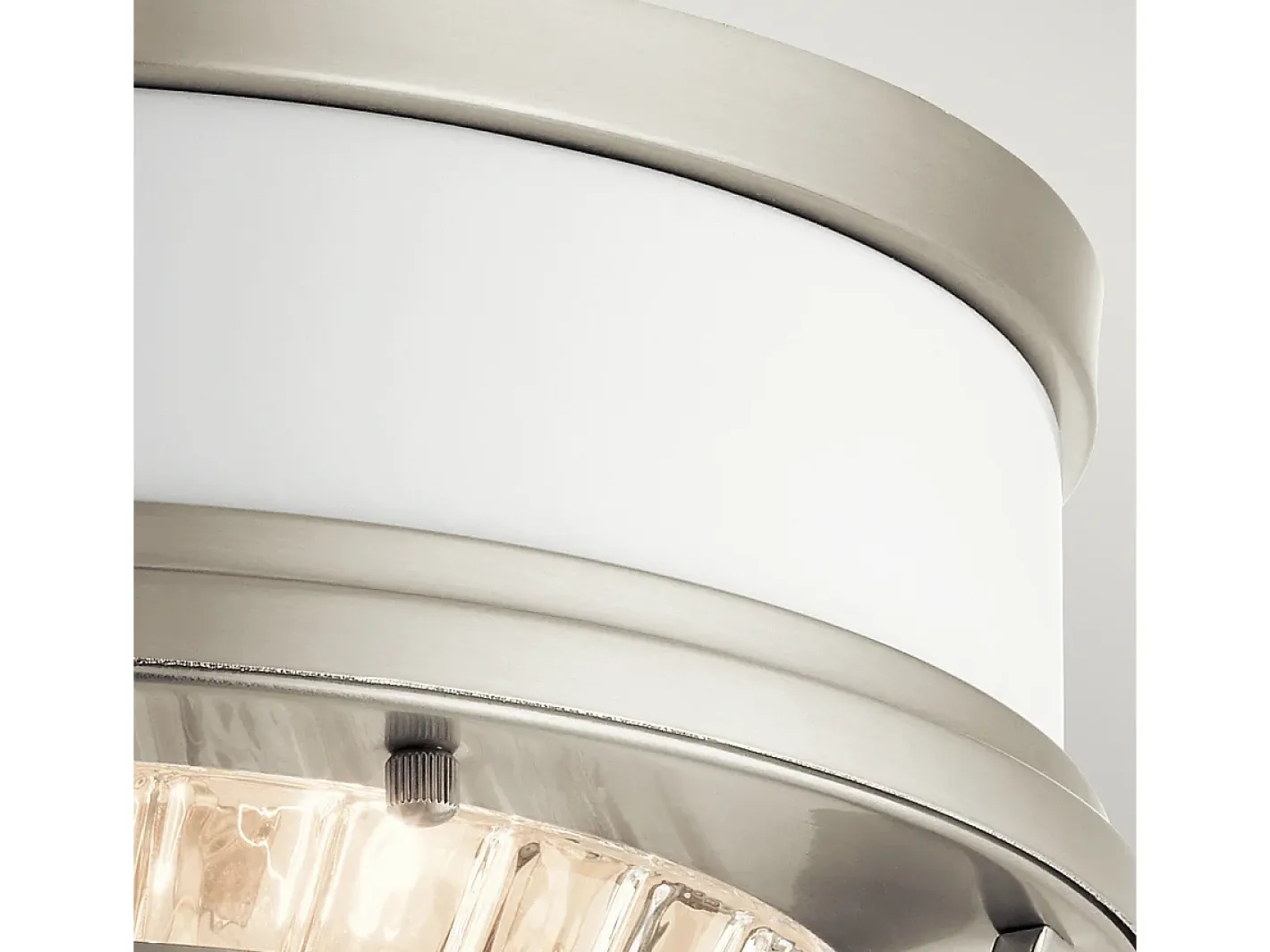 Sale Elstead Kichler Tollis Skål Semi Flush Ceiling Light Borstad Nickel & Vit Gris