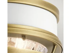 Elstead Kichler Tollis Skål Semi Flush Taklampa Natur Mässing & Vit Camel
