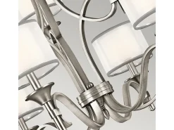 Clearance Elstead Lacey 9 ljus ljuskrona, antikt tenn, E14 Gris