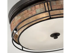 Hot Elstead Laguna 3 ljus stor infälld taklampa renässanskoppar, E27 Cobrizo