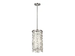 Lámpara Suspendida-Elstead Lexi 1 ljus cylindrisk takhänge polerad nickel, E27 Gris