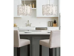 Elstead Lexi 3 ljus rund takhänge polerad nickel, E27 Gris