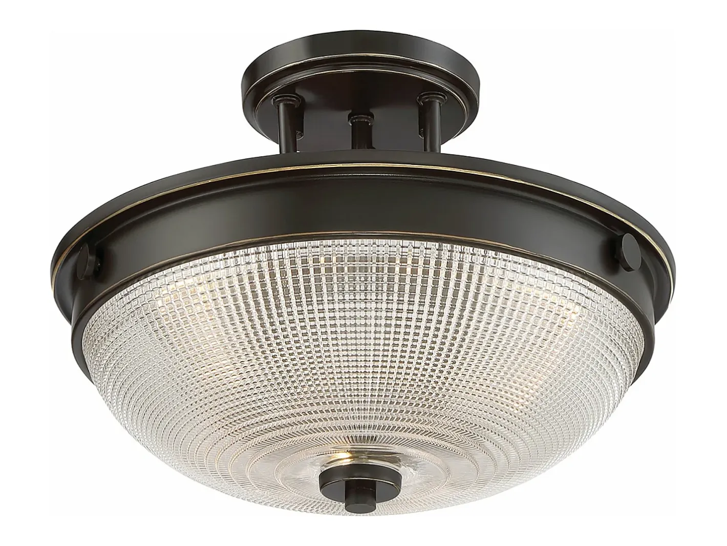 Elstead Mantle 2 Light Semi-Flush - Palladian Bronze, E27 Bronce Clearance