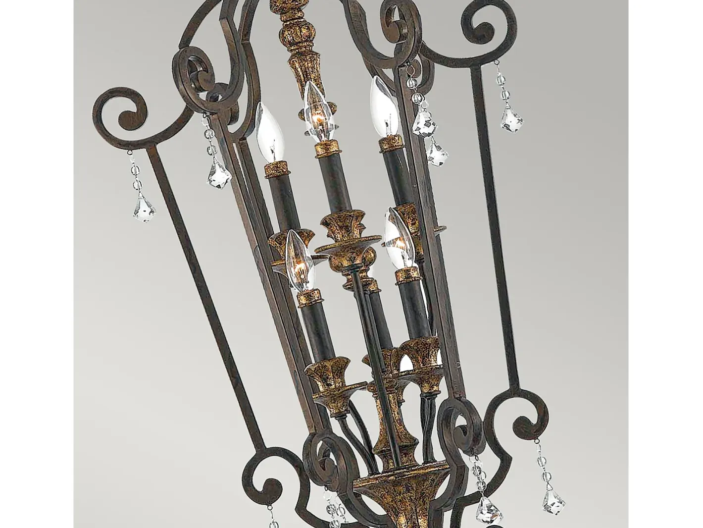 Elstead Marquette 6 ljus ljuskrona antik bronsfinish, E14 Bronce Outlet