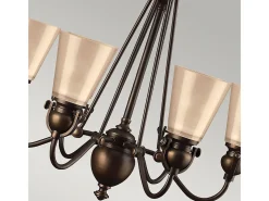 Lámpara Suspendida-Elstead Mayflower 6 Ljus Multi Arm Ljuskrona Olde Bronze Finish, E27 Bronce