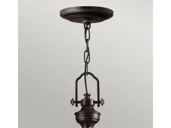 Lámpara Suspendida-Elstead Mayflower 3 ljus takhänge brons, E27 Bronce