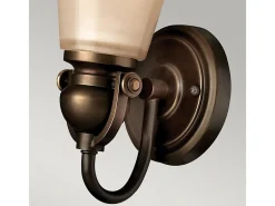Online Elstead Mayflower 1 ljus vägglampa Olde bronsglasskärm, E27 Bronce