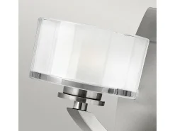 Elstead Meridian 1 ljus väggljusskärm i borstad nickelglas, G9 Gris Online