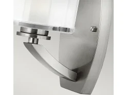 Elstead Meridian 1 ljus väggljusskärm i borstad nickelglas, G9 Gris Online