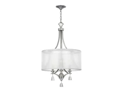 Elstead Mime 3 Ljus Multi Arm Ceiling Pendel Ljuskrona Borstad Nickel, E14 Gris Discount