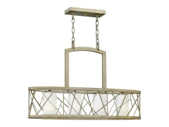 Elstead Nest 4 Light Ceiling Island Pendant Bar Ljuskrona Silver Leaf, E27 Plateado