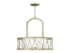 Sale Elstead Nest 3 ljus takhängande ljuskrona Silver Leaf, E27 Plateado