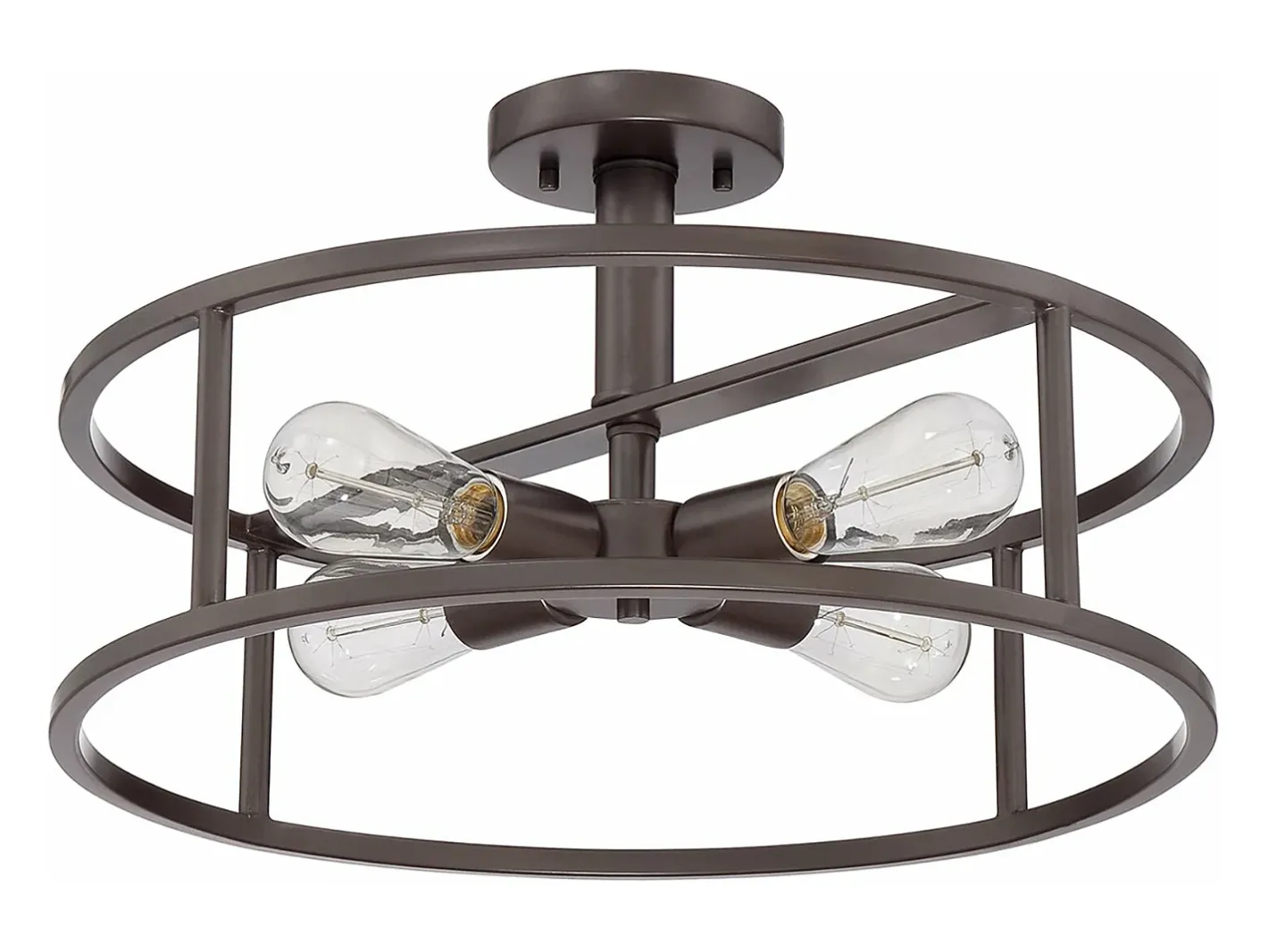 Outlet Elstead New Harbor 4 Lätt Semi Flush Ceiling Lätt Western Bronze, E27 Bronce