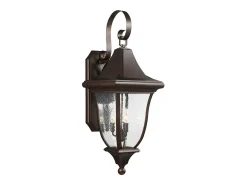 Iluminación Exterior-Elstead Oakmont 3 Ljus Utomhus Stor Vägglykta Ljus Brons IP44, E14 Bronce