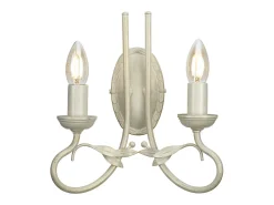 Outlet Elstead Olivia 2 ljus inomhusljus vägglampa guld, elfenben, E14 Blanco