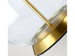 Lámpara De Mesa-Elstead Orb Bordslampa med rund skärm Åldrad mässing Camel