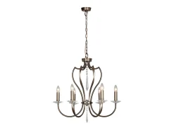 Lámpara Suspendida-Elstead Pimlico 6 ljus ljuskrona mörk bronsfinish, E14 Bronce