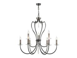 Lámpara Suspendida-Elstead Pimlico 9 ljus ljuskrona mörk bronsfinish, E14 Bronce