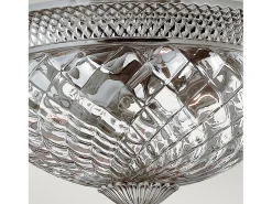Sale Elstead Plantation 3 Ljus Large Semi Flush Ceiling Light Polerad Antik Nickel, E27 Gris