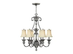 Discount Elstead Plantation 7 ljus multiarm ljuskrona polerad nickelfinish, E14 Gris