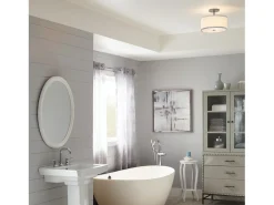 Elstead Prospect Park 2 Ljus Semi Flush Taklampa Krom, Satin Nickel, E27 Gris Discount