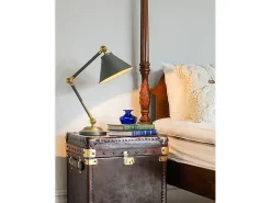 Lámpara De Mesa-Elstead Provence Element 1 ljus bordslampa grå, åldrad mässing, E27 Camel