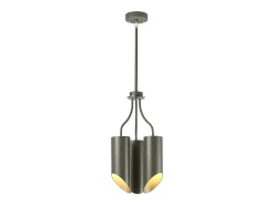 Elstead Quinto 3 Ljus Multi Arm Takhänge Mörkgrå Polerad Nickel, E27 Gris Outlet