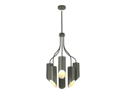 Elstead Quinto 6 Ljus Multi Arm Takhänge Mörkgrå Polerad Nickel, E27 Gris Sale