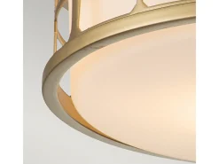 Plafón-Elstead Quoizel Guardian Cylindrisk taklampa målad naturmässing, IP44 Camel