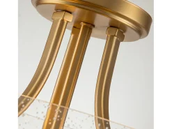 Discount Elstead Quoizel Hollister Skål Semi Flush Ceiling Light Borstad mässing Camel