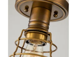 Elstead Quoizel Mixon Semi Flush Ceiling Light Weathered mässing Marru00f3n