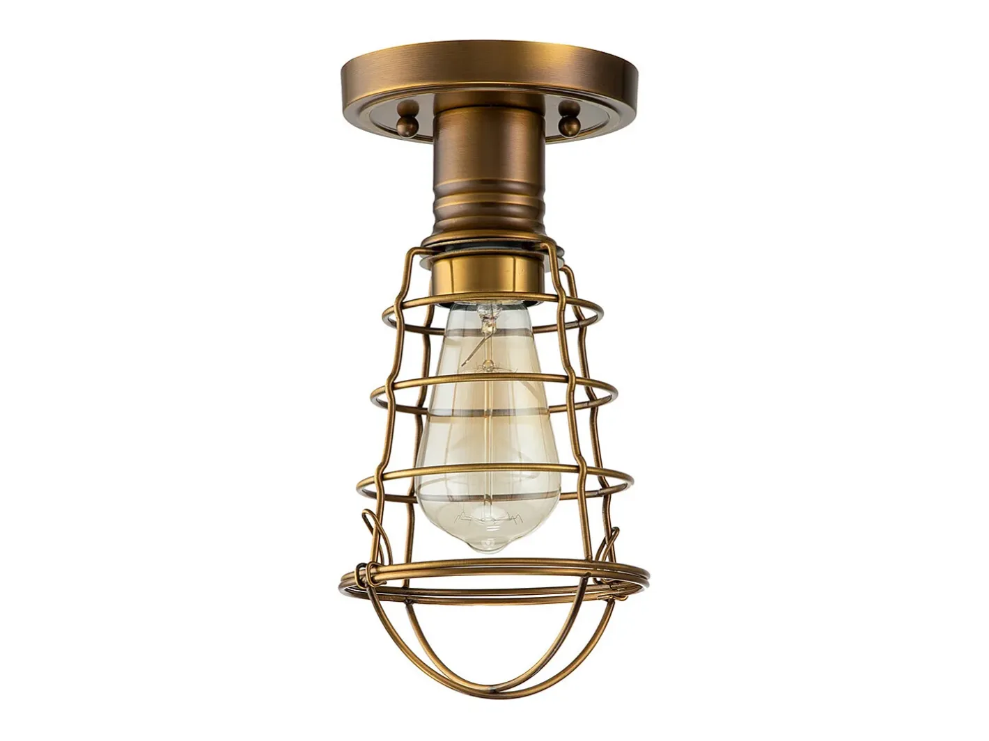 Elstead Quoizel Mixon Semi Flush Ceiling Light Weathered mässing Marru00f3n