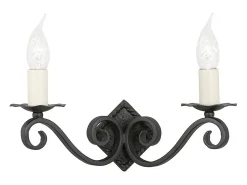 Aplique Para Pared-Elstead Rectory 2 ljus inomhusljus vägglampa svart, E14 Negro
