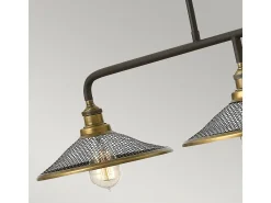 Lámpara Suspendida-Elstead Rigby 3 Light Ceiling Island Chandelier Pendant Bar Light Bronze, E27 Bronce