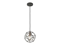 Elstead Rocklyn 1 Ljus Mini Sfärisk Taklampa Stål, E27 Gris Clearance