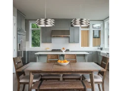 Elstead Roswell 3 ljus tak rund hängsmycke Borstad nickel, E27 Gris Outlet