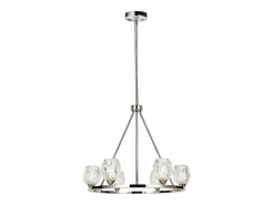 Lámpara Suspendida-Elstead Rubin 6 ljus multiarm ljuskrona polerad nickelfinish, G9 Gris