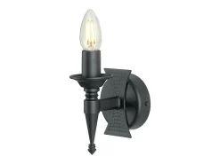 Aplique Para Pared-Elstead Saxon 1 ljus inomhusljus vägglampa svart, E14 Negro