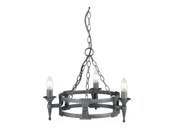 Best Elstead Saxon Ljuskrona 3 ljussvart, silverfinish, E14 Gris