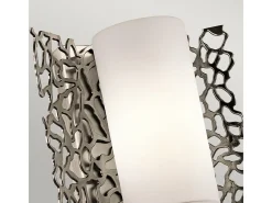 New Elstead Silver Coral 1 Ljus Vägglampa Silver, E27 Gris