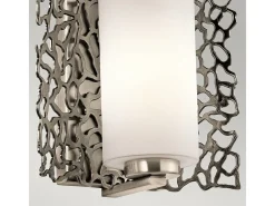 New Elstead Silver Coral 1 Ljus Vägglampa Silver, E27 Gris